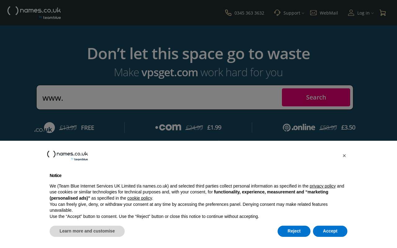 VPSGet 官网截图